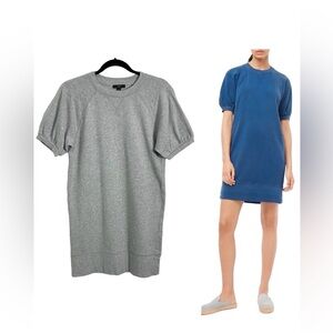 j. crew • puff sleeve grey sweatshirt dress